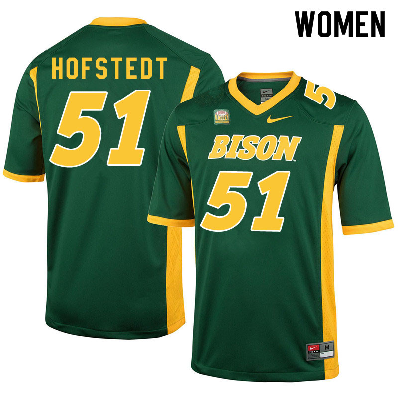 Women #51 Mason Hofstedt North Dakota State Bison College Football Jerseys Sale-Green